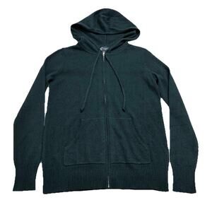 C by Bloomingdales Cashmere Men XS Full Zip Hoodie Dark Green Sweater NWT